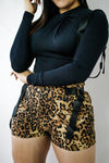 SUSPENDER ANIMAL PRINT SHORTS