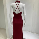 BURGUNDY SLIM DRESS