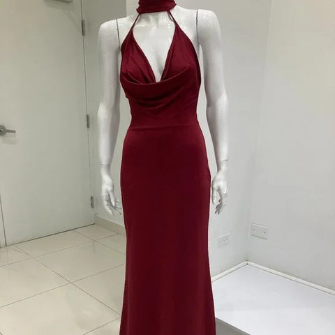 BURGUNDY SLIM DRESS