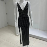 BLACK RHINESTONE DRESS