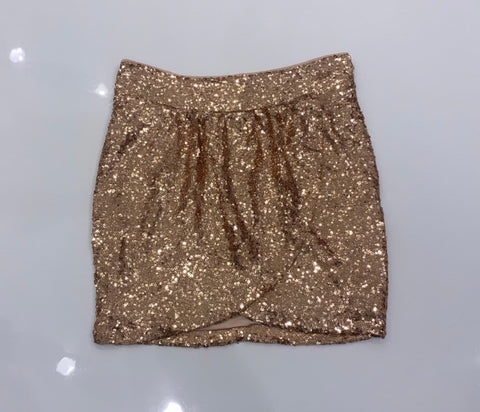 ROSE GOLD SEQUIN MINI SKIRT