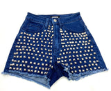 STUDDED HIGH WAISTED SHORTS