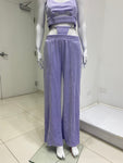 Velvet/ chain long pant- set