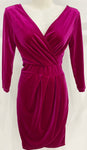 RASPBERRY WRAP VELVET DRESS