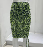 GREEN SCRUNCHED SKIRT