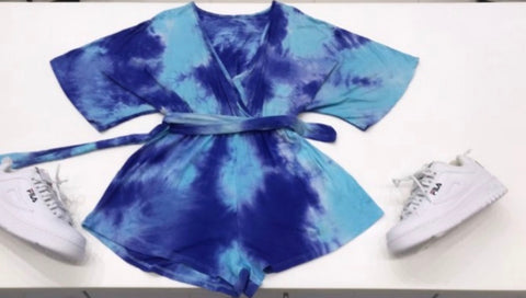 AQUA TIE  DYE ROMPER