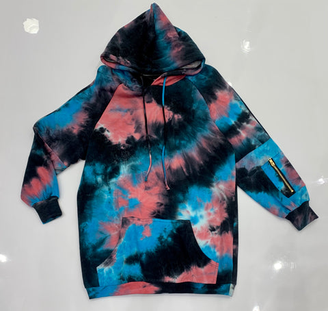 TIE DYE HOODIE DRESS