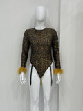 ANIMAL PRINT LONG SLEEVE BODYSUIT