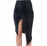 Asymmetrical black/silver skirt