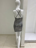 DRESS SILVER ANIMAL PRINT