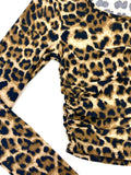 SCRUNCHED CHEETAH TOP