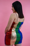 RAINBOW SEQUIN MINI DRESS