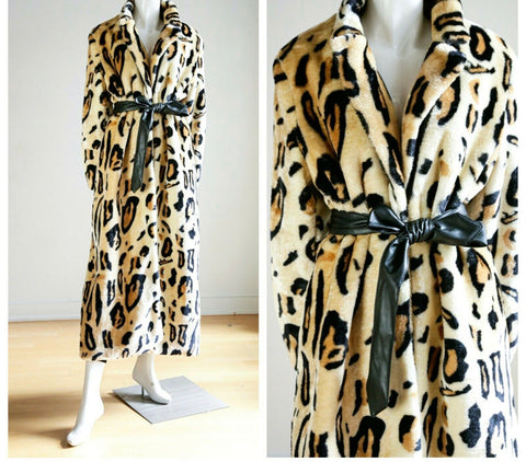 LEOPARD FAUX LONG COAT