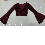 FLARED BURGUNDY TOP