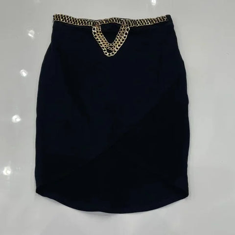 CHAIN BLACK SHORT SKIRT