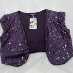 PURPLE SEQUIN CROP VEST